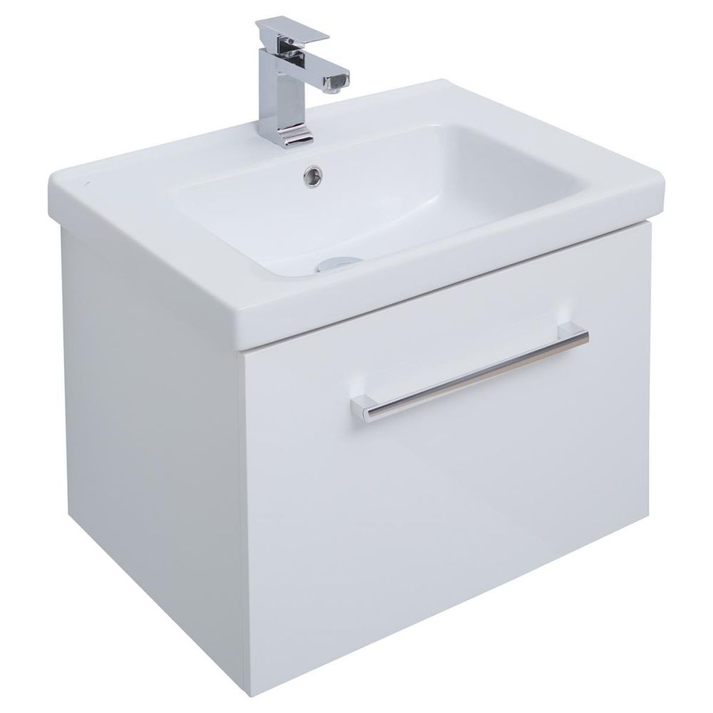 Тумба с раковиной подвесная Dreja Big Inn 65 см, белый, артикул 77-0201W-com