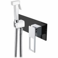 Гигиеническая лейка Q со смесителем  BLACK  CHROME_Комплект