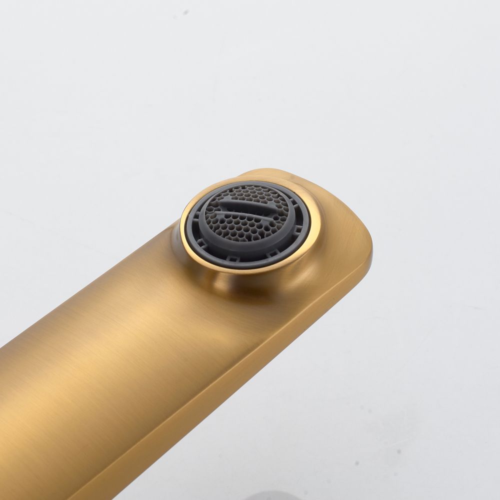 Смеситель для раковины высокий Shevanik S4211G, золотой сатин