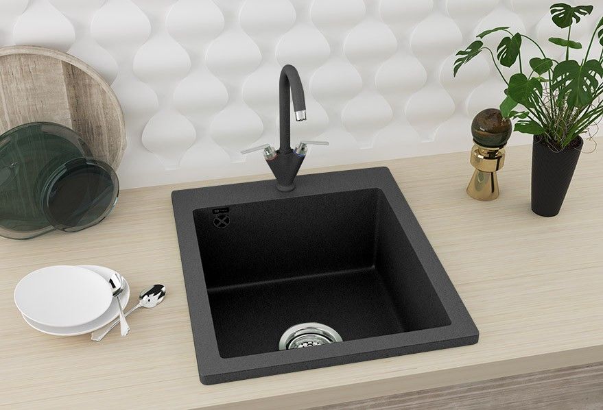 Кухонная мойка Ulgran U-404-344, ультра-черный, артикул U-404-344