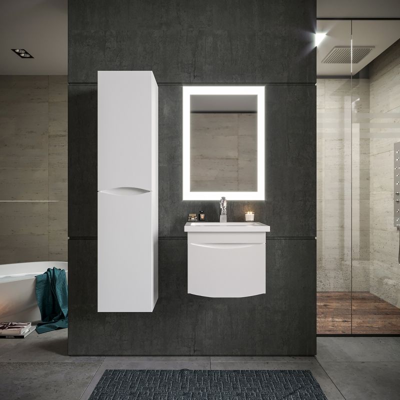 Тумба под раковину Бриклаер Вега 50 подвесная Белый глянец