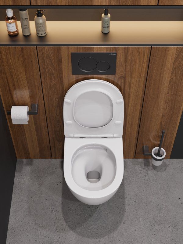 STYLUS-TOR 2.0 Унитаз подвесной безободковый со смывом "Торнадо" с сиденьем дюропласт soft close CZR-546-TH-TOR/SC, артикул CZR-546-TH-TOR/SC