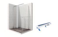 Душевой уголок Ambassador Nord 13011107-ST9, прямоугольный, линейный трап, 120х80