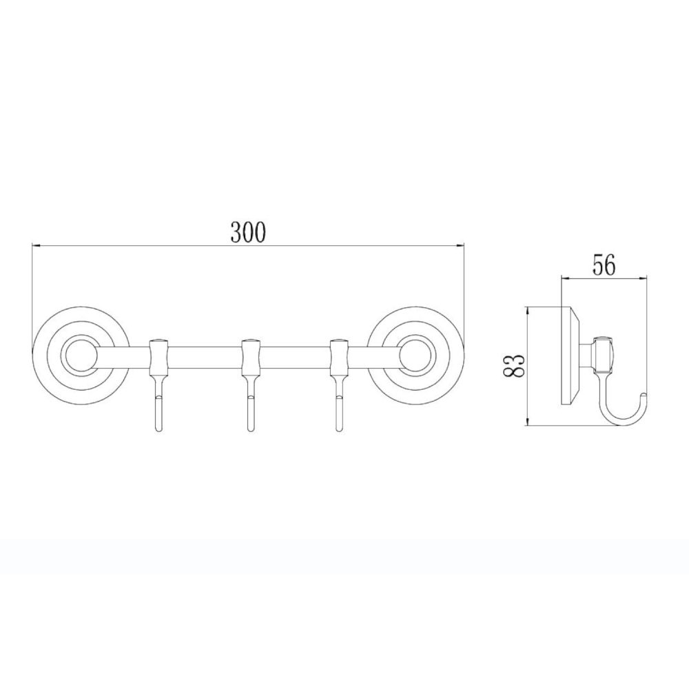 Планка с крючками Savol S-007173, хром