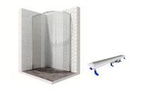 Душевой уголок Ambassador Queen 11011103L-ST3, полукруглый, линейный трап, 120х80