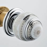 THG MARQUISE BLANC DECOR PLATINE Ручка дверная одинарная, декор белый/платина, цвет хром