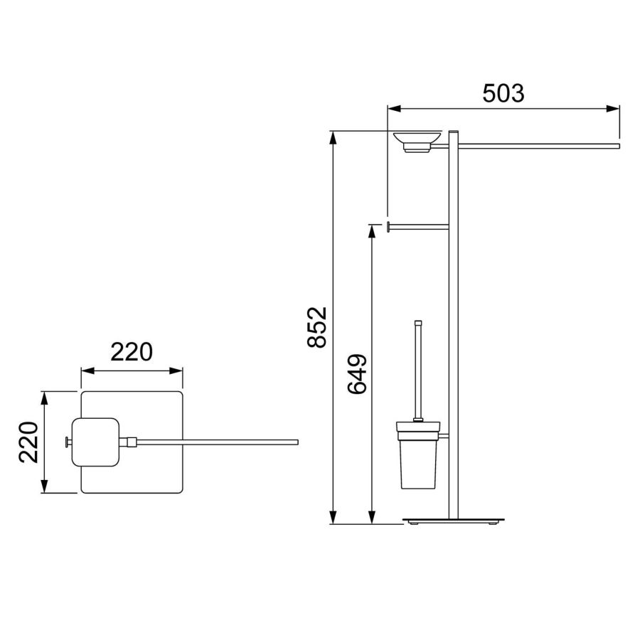 Стойка в ванную комнату Timo Selene 17085/17 золото матовое