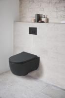 подвесные унитазы Vincea Унитаз подвесной Evo VT1-34SMB безободковый, цвет черный матовый, ультратонкое soft-close сиденье,