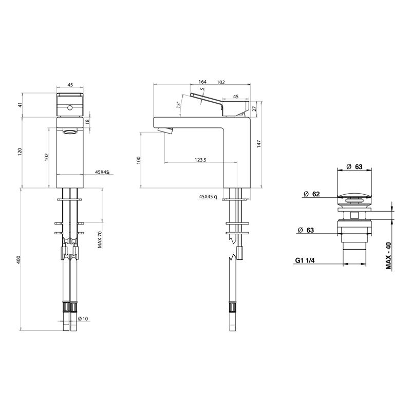 Bongio Reef Смеситель для раковины, цвет хром