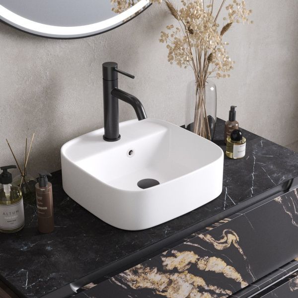 Раковина накладная керамическая, Белая матовая CZR-6615-BO