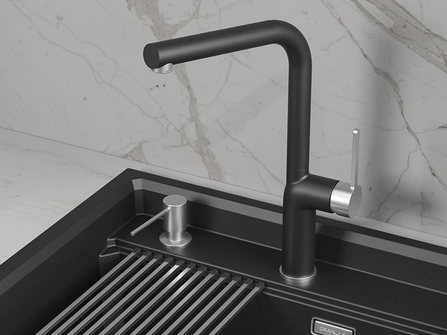 Смеситель для кухни GRANULA (9502, ШВАРЦ), артикул 9502, ШВАРЦ