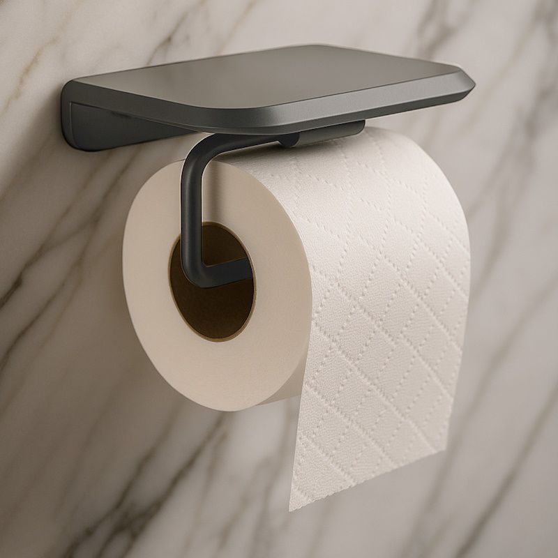 Держатель для туалетной бумаги с полочкой Knotlor PH103GM, оружейная сталь, артикул PH103GM