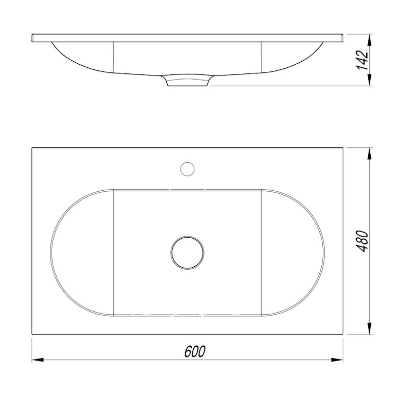Раковина Florentina Гавана 60 см 10.260.00600.201, жасмин, артикул 10.260.00600.201