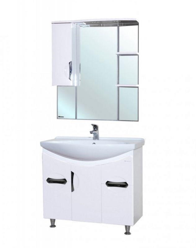 Зеркало со шкафом Bellezza Лагуна 85 R 4612114001017 с подсветкой R Белое