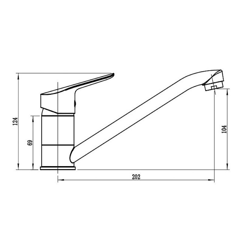 Смеситель для кухни Voda Reef RE05, хром