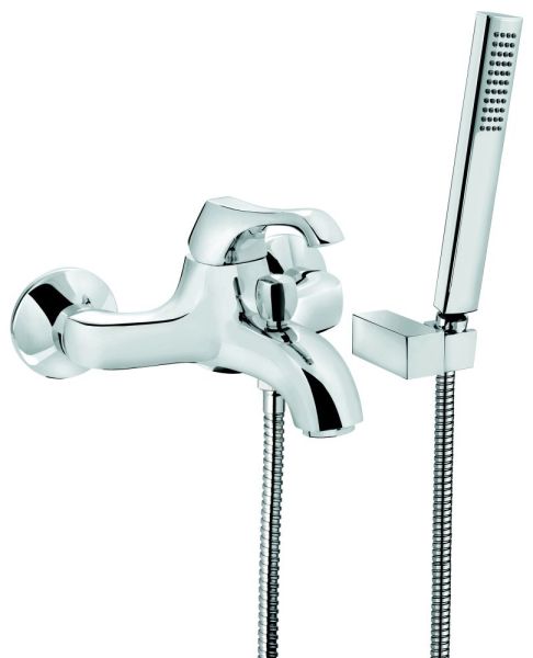 Emmevi Ares, однорычажный смеситель для ванны (излив 17,1 см), с набором для душа, цвет бронза