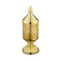 LUXOR Баночка на ножке H8xD7 см. ажурная с крышкой, золото