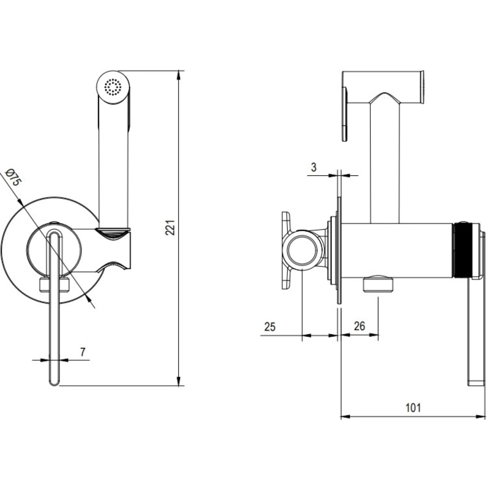 Гигиенический душ DQ Bonn встраиваемый (DA1704501), артикул DA1704501