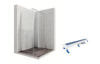 Душевой уголок Ambassador Diamond 12011104R-ST1, прямоугольный, линейный трап, 120х80