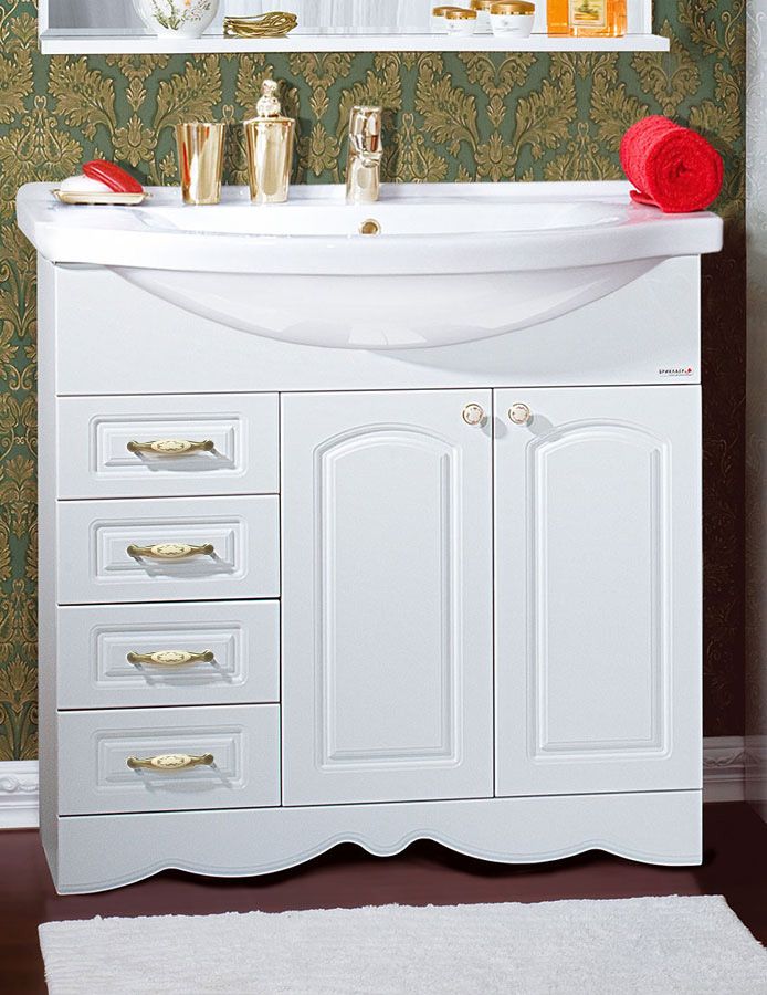 Комплект мебели для ванной Бриклаер АННА 90, белый, артикул АННА 90