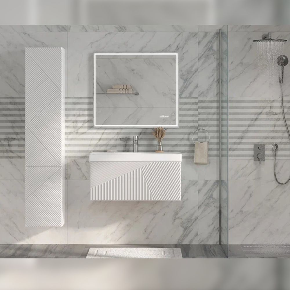 Тумба под раковину подвесная Velvex Edge tp.EDG.9696.80.1Y белый глянец, 80 см, артикул tp.EDG.9696.80.1Y белый глянец