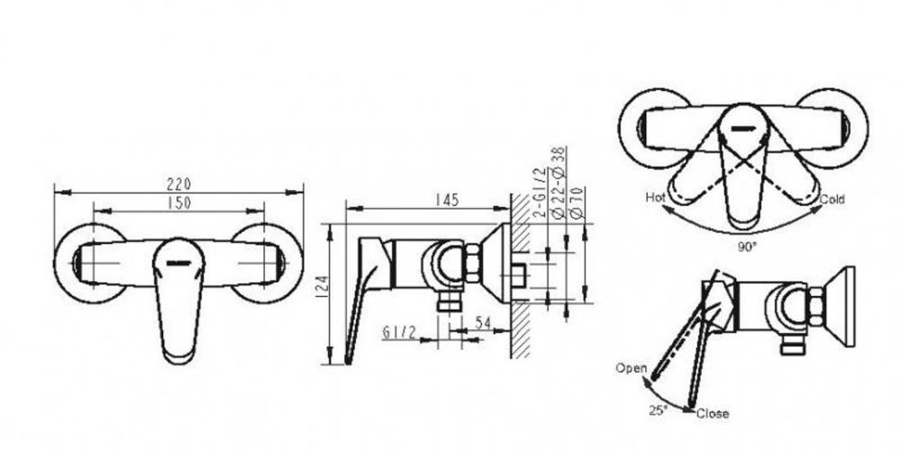 Смеситель для душа Bravat Emeralda F9135147CP-01-RUS, хром
