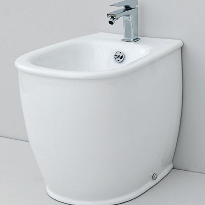 Artceram AZULEY  Биде напольное приставное 36*52см c креплением, с 1 отв под смеситель  цвет белый