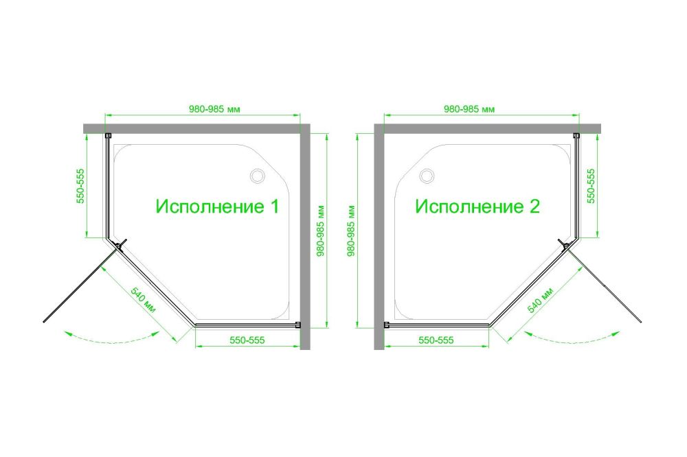 Душевое уголок FATO RB 100TR-T-CH 100х100х200 (прозрачное), артикул RB100TR-T-CH FATO
