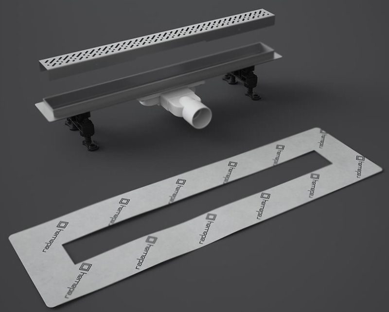 Линейный трап для душа Radaway RadаDrain Slim 85 для плитки 8-12 мм с решеткой SlimRain Линейный трап для душа Radaway RadаDrain Slim 85 для плитки 8-12 мм с решеткой SlimRain