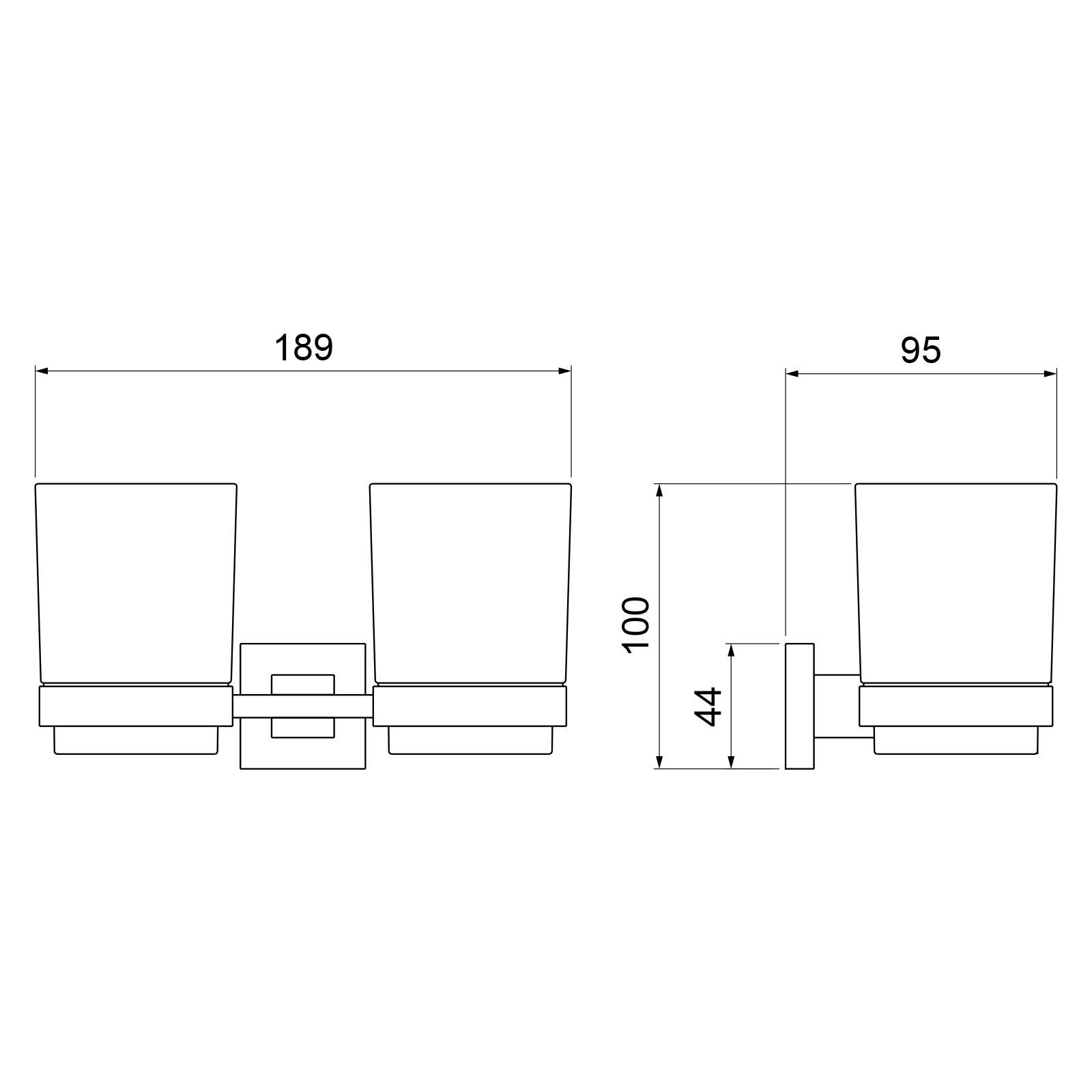 Стакан для зубных щеток двойной Timo Selene 17034/17 золото матовое, артикул 17034/17