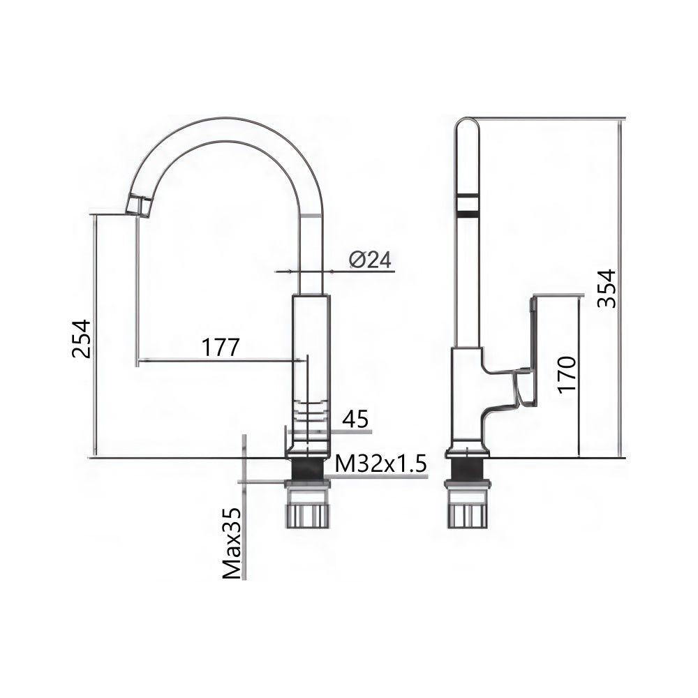 Смеситель для кухни Maretti Torino-GR TR31RZZ323, графит