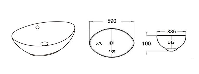 Раковина VIGO керамическая модель (7027А), артикул 7027A