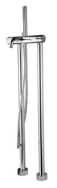 Emmevi Filobrass, однорычажный (со стержнем) напольный смеситель для ванны на 2-х ногах, c набором для душа, цвет хром