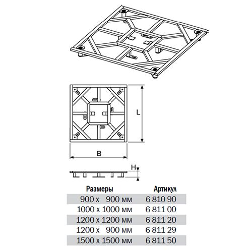 TECE монтажная рама,1000х1000 цена с нашего склада)