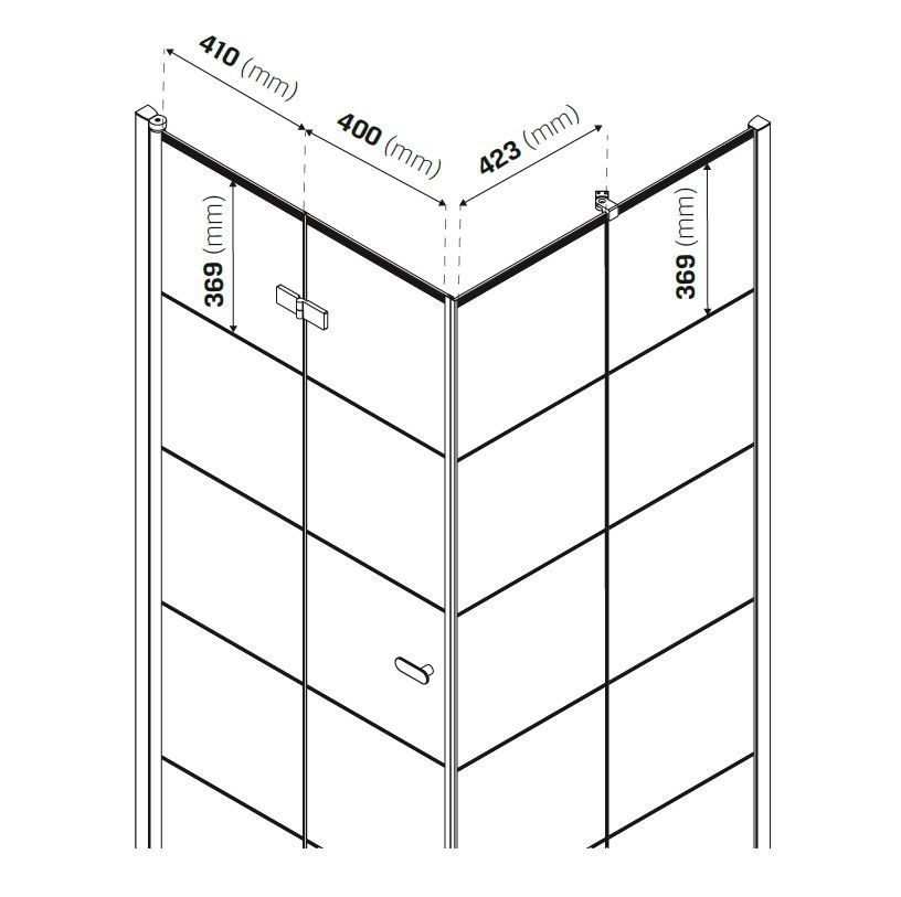 Душевое ограждение NEW TRENDY NEW SOLEO BLACK R 90x90x195 D-0290A/D-0121B (черный)
