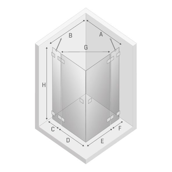 Душевое ограждение NEW TRENDY EVENTA 120x100x200 EXK-0136/EXK-0133 (хром)