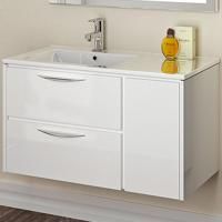 Тумба с раковиной SanVit Мэри-1 90 L kmery901 в цвете Ral подвесная Белый глянец Тумба с раковиной SanVit Мэри-1 90 L kmery901 в цвете Ral подвесная Белый глянец