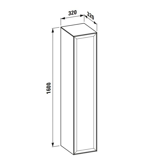 Laufen New Classic Колонна высокая подвесная 330х330х1600мм, 4 полочки, 1 дверка -петли справа, цвет белый глянцевый Laufen New Classic Колонна высокая подвесная 330х330х1600мм, 4 полочки, 1 дверка -петли справа, цвет белый глянцевый