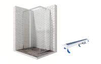 Душевой уголок Ambassador Kingston 14011101-ST12, прямоугольный, линейный трап, 120х80