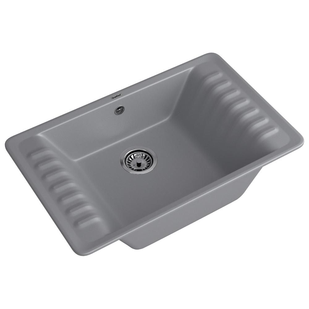 Кухонная мойка GranFest QUARZ 71, темно-серый, артикул 71 темно-серый