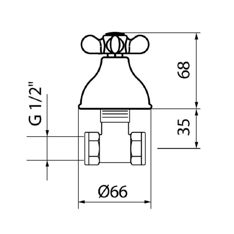 Запорный вентиль Webert Ottocento OT690101010, золото