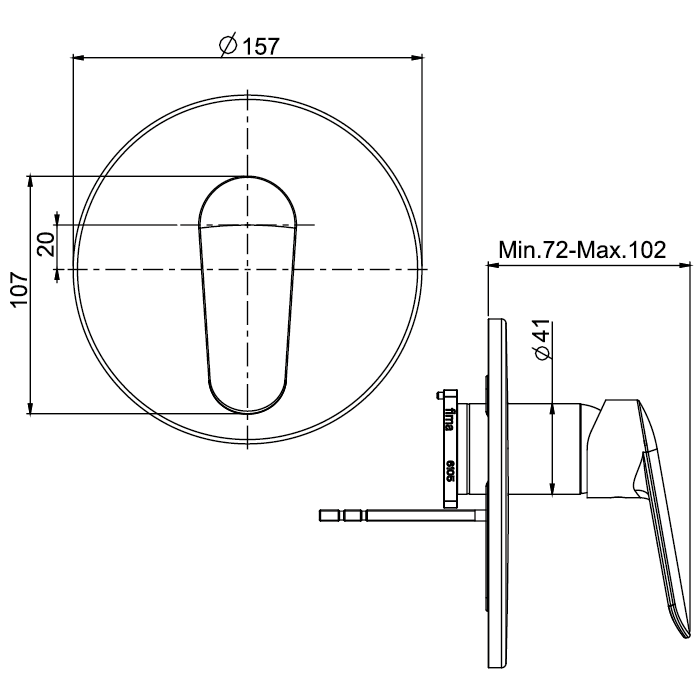 Fima Carlo Frattini Spot Смеситель для душа, встраиваемый, цвет: хром
