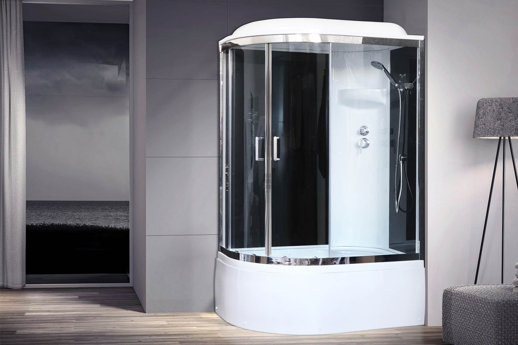Душевая кабина Royal Bath RB 8120BK6-BT-CH (черное/прозрачное) правая Душевая кабина Royal Bath RB 8120BK6-BT-CH (черное/прозрачное) правая