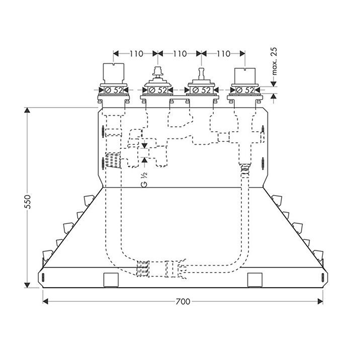 AX MyEdition Скрытая часть для смесителя на борт ванны, на 4 отверстия AX MyEdition Скрытая часть для смесителя на борт ванны, на 4 отверстия