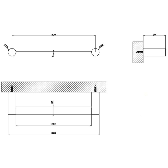 GESSI 316 Полотенцедержатель, 30 см, цвет: steel brushed GESSI 316 Полотенцедержатель, 30 см, цвет: steel brushed