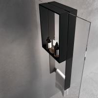 NOVELLINI FRAME Аксессуары для кабины 350х900 мм., с внутренней полкой и внешним полотенцедержателем, для крепления на стекло, цвет черный матовый NOVELLINI FRAME Аксессуары для кабины 350х900 мм., с внутренней полкой и внешним полотенцедержателем, для крепления на стекло, цвет черный матовый