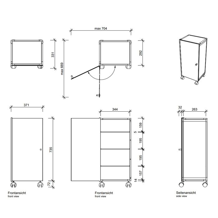 Decor Walther RW 1 Шкафчик передвижной 38x30x80см, стекло матовое, цвет: хром ЗАКАЗ ПО ЗАПРОСУ, артикул 0702306