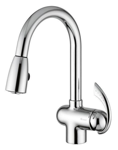 Emmevi Ramses, кухонный смеситель с поворотным изливом и вытяжным носиком, цвет хром
