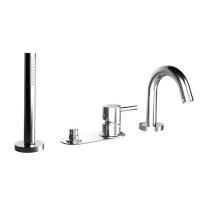 Bongio T Mix Смеситель для ванны на три отверстия, устанавливаемый на борт , с душевой лейкой , цвет хром