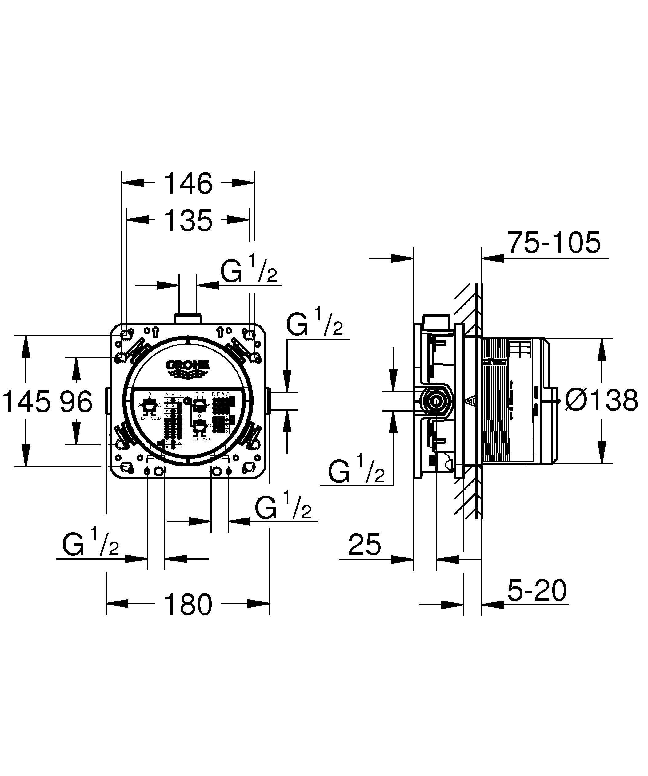 Готовый комплект для душа GROHE Grohtherm SmartControl (NSB0133)
